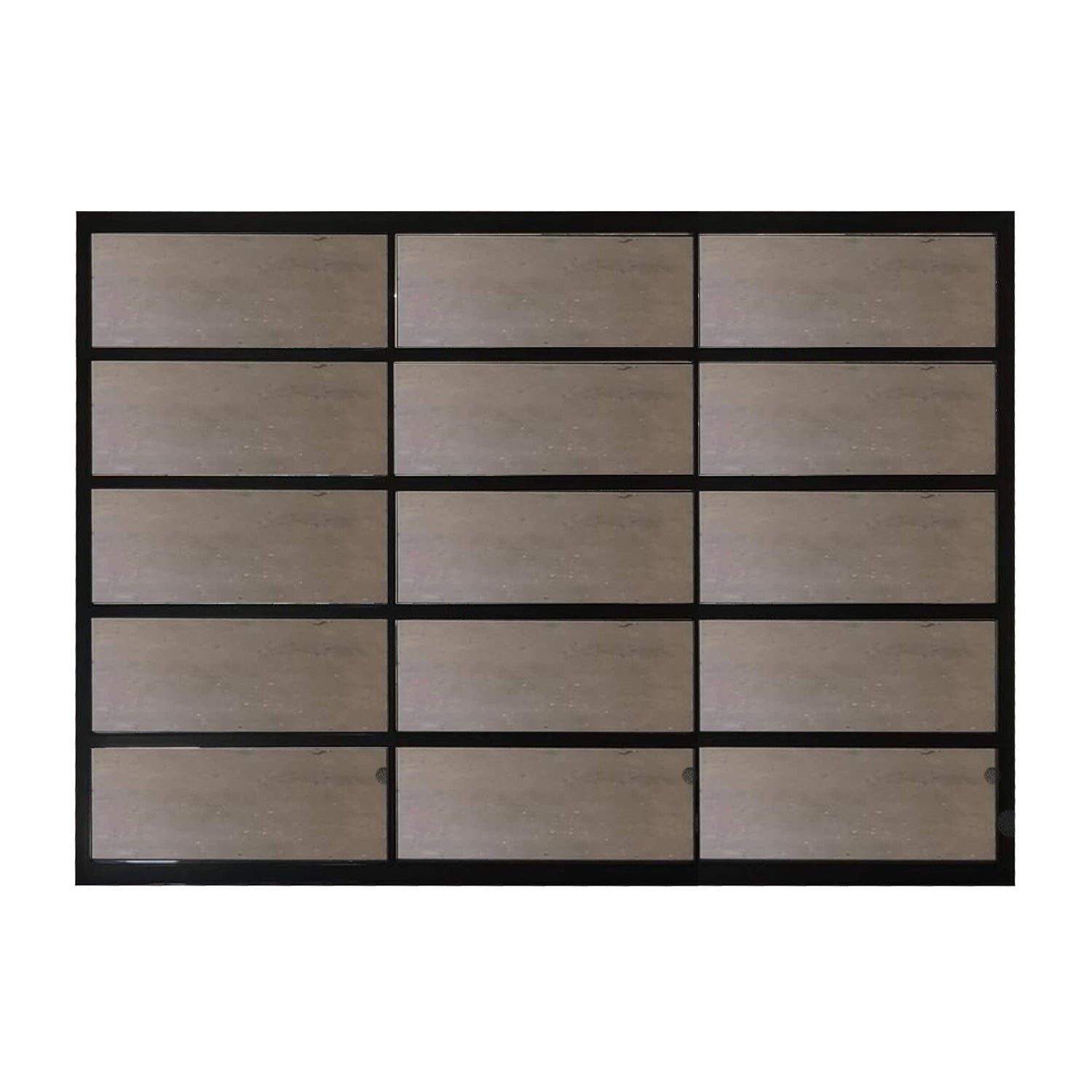 10 X 10  Full View Modern Garage Door With Matte Black Finish With Frosted Glass