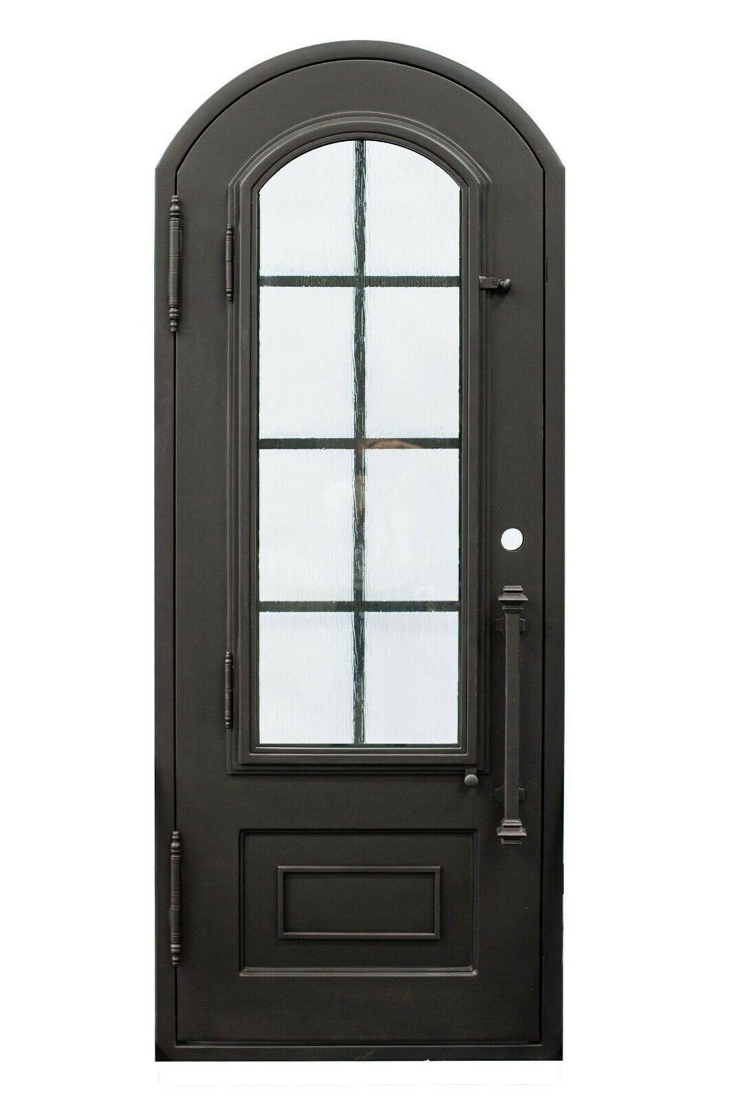 Anderson Model Pre Hung Single Front Entry Wrought Iron Door With Rain Glass